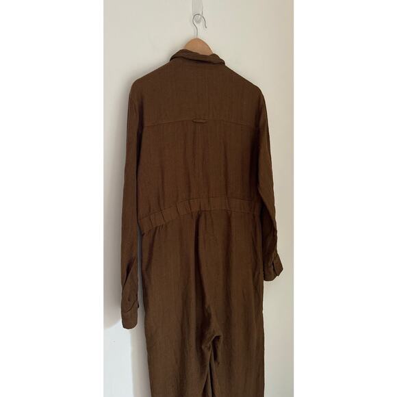 DOEN Serre Jumpsuit 100% Silk in Brown - Medium - Picture 9 of 9